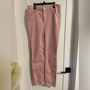 LOFT Pink Cotton Corduroy High Waist Skinny Jeans 29/8